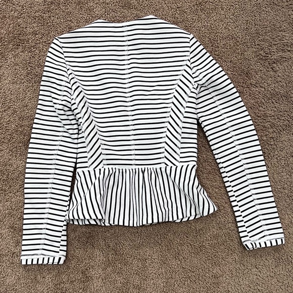 Zara Trafaluc Striped Peplum Blazer Jacket - Picture 2 of 4